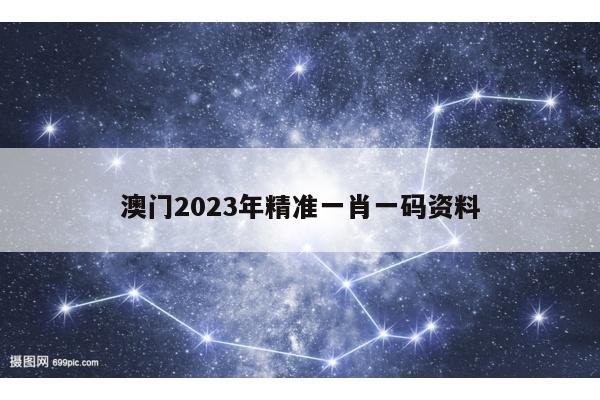 澳门2023年精准一肖一码资料